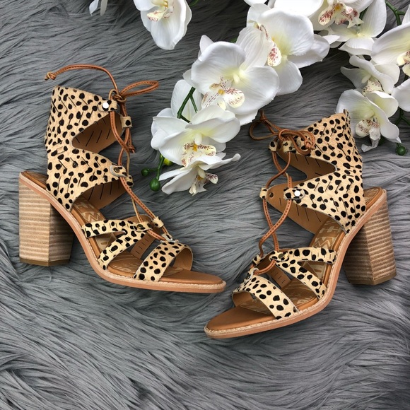 Dolce Vita Shoes - Dolce Vita Lyndon Calf Hair Lace Up Heeled Sandals